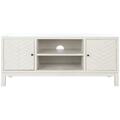 Safavieh Ajana 2 Door 1 Shlef Media Stand, Distressed White MED5703A